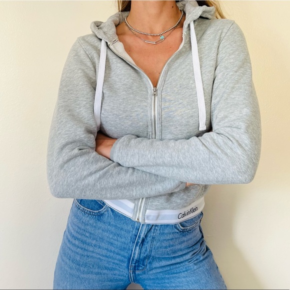 CALVIN KLEIN Modern Cotton zip-up cotton-jersey hoody top - Picture 4 of 10